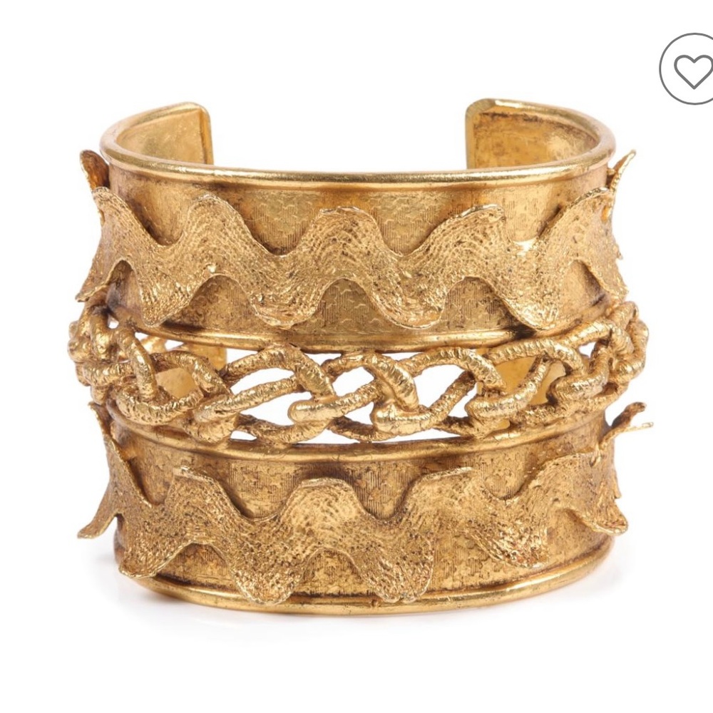 Vintage Mercedes Robirosa Gold Cuff Bracelet.